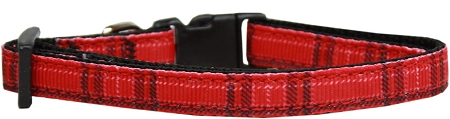 Plaid Nylon Collar Red XS